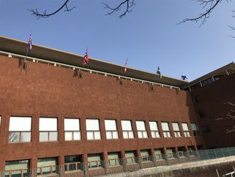 Odense Rådhus flager.